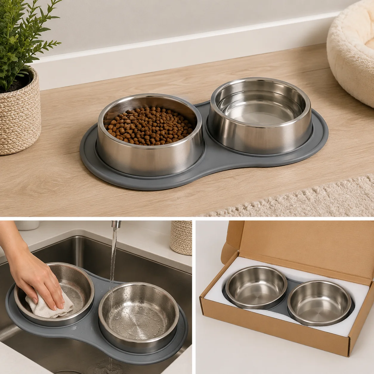 Stonmoor Stainless Pet Bowl Set - Image 4